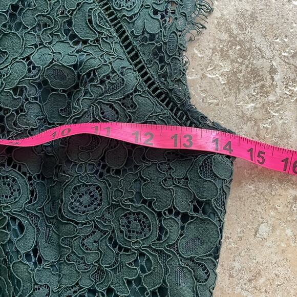 Bardot Lace Panel Sheath Dress Forest Green - Picture 13 of 16